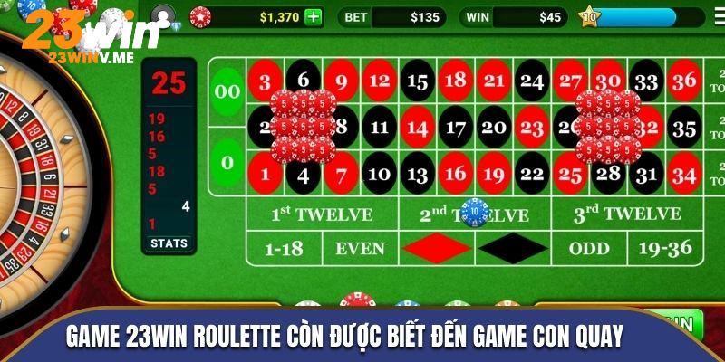 Game 23Win Roulette còn được biết đến game con quay