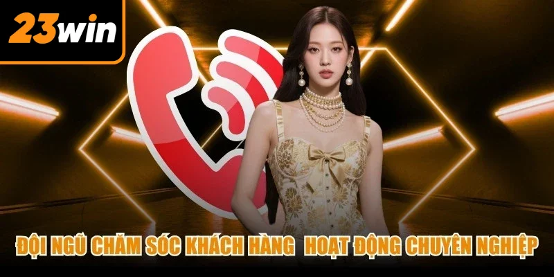 Đội ngũ chăm sóc khách hàng của 23Win hoạt động chuyên nghiệp liên tục 24/7