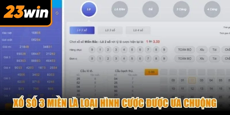 Xổ số 3 miền là loại hình cược truyền thống được nhiều người ưa chuộng